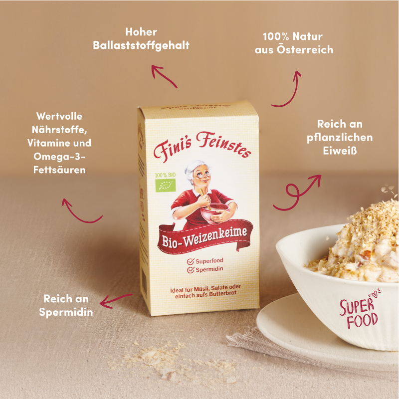 Bio-Weizenkeime, Spermidin Superfood direkt aus der Mühle, 100% natürlich und ideal zum Frühstück